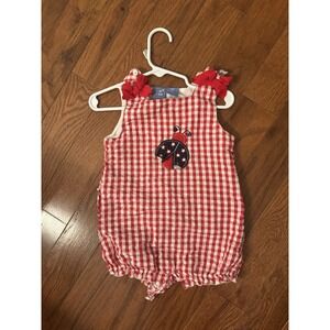 Kid Crew Baby 18 Months Plaid Bubble Romper Red White Blue Tank Top Outfit